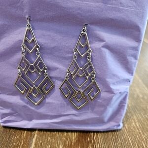 Unbranded Silver Toned 3-tier Dangle Earrings, Pierced